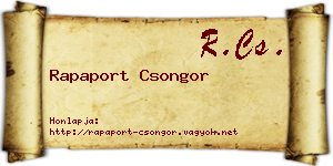 Rapaport Csongor névjegykártya